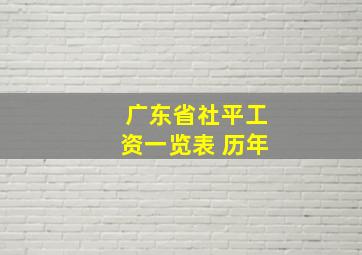 广东省社平工资一览表 历年